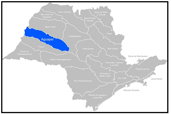 Localização da bacia hidrográfica do Rio Aguapeí no Estado de São Paulo. | Download Scientific Diagram