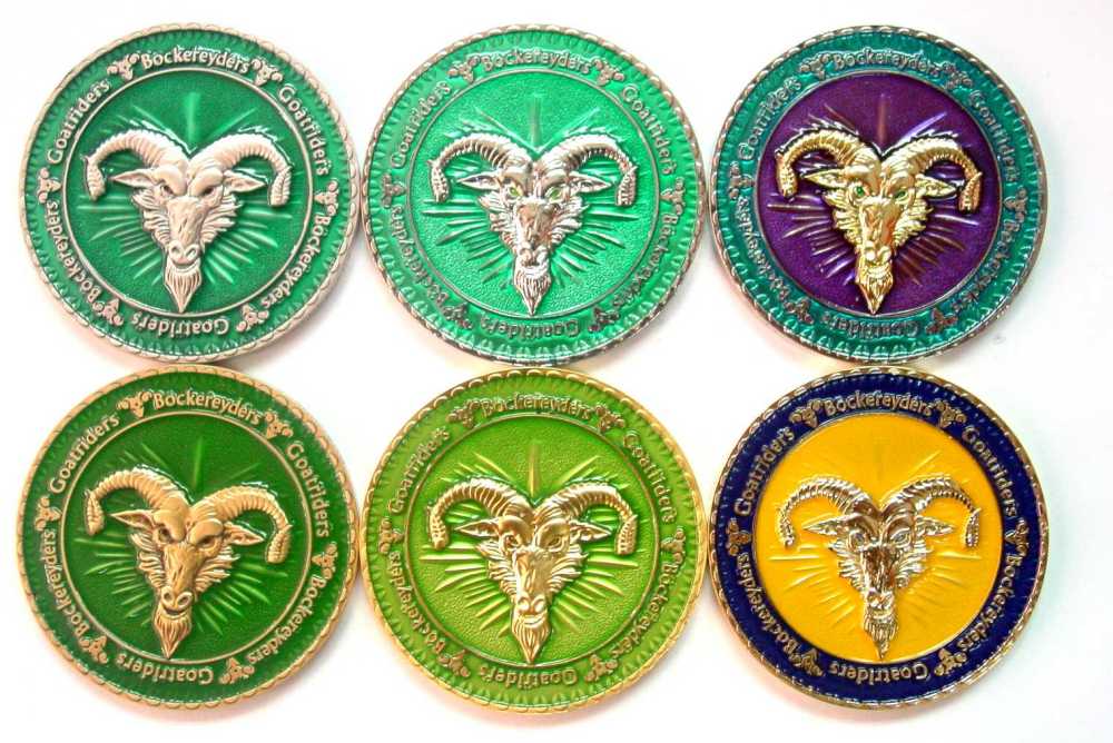First samples of the Bockereyders geocoin Samples of the Geocoin