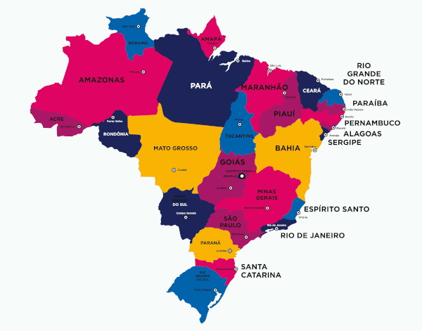 O mapa pol&iacute;tico do Brasil &eacute; a representa&ccedil;&atilde;o gr&aacute;fica que indica a divis&atilde;o territorial do Brasil em unidades federativas.