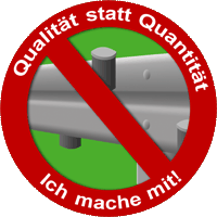 Aktion "Qualität statt Quantität" Logo. Bitte klicken für mehr Informationen.
