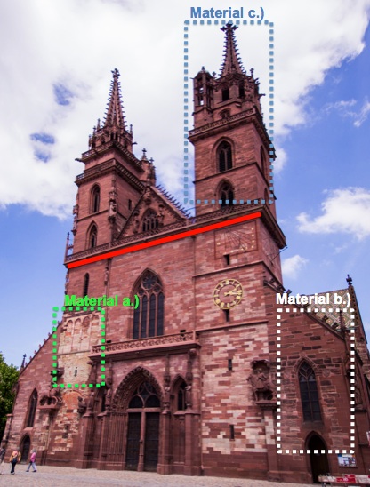 Abb. 2. Die Westfassade mit dem hellen Molassesandstein am Georgsturm