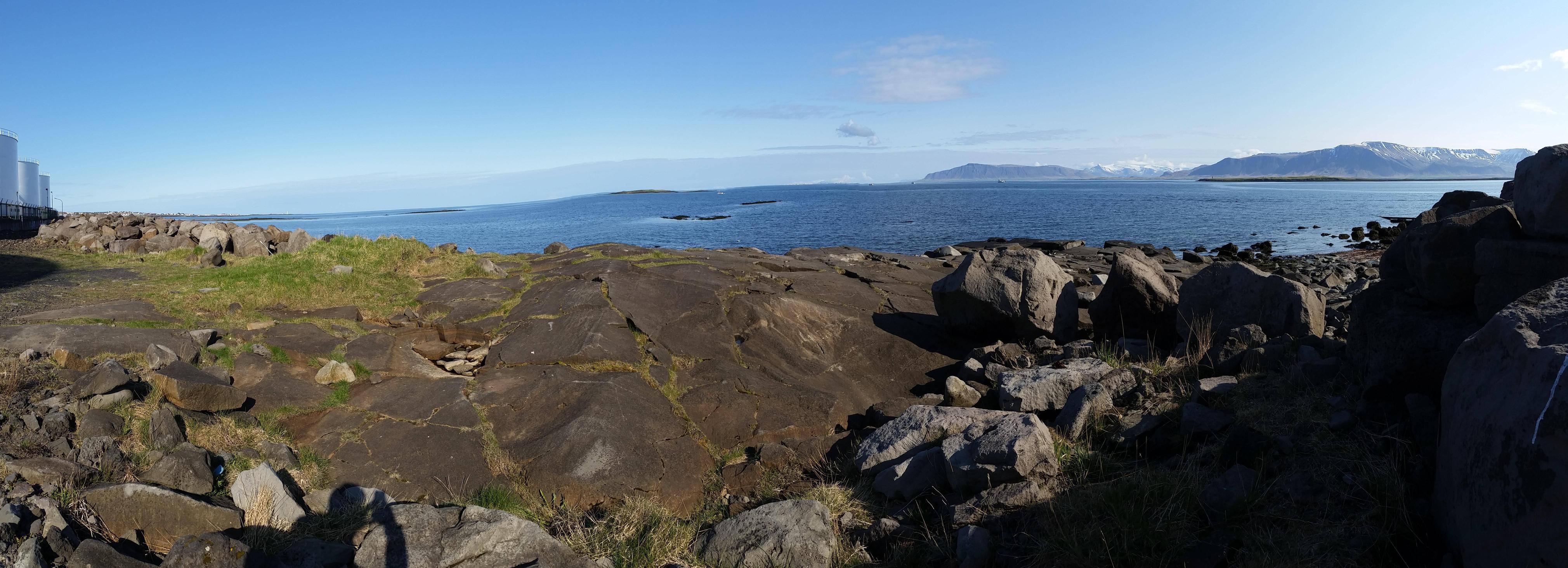 Reykjavik mountains and islands panorama